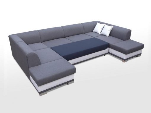 Cama abierta. Sofa esquinero en forma de U con cama y 2 arcones - Azores