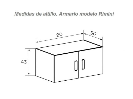 Dimensions of the upper 2 door storage compartment - Rimini