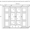 Dimensions of the French Rustic Style 4 Doors Wardrobe with Mirrors - Provence