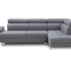 Front View. Modern Corner Sofa with Reclining Headrests - Pamplona