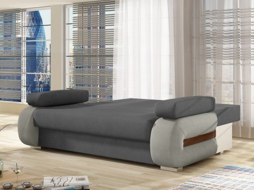 Modo cama. Sofá cama pequeño moderno con cojines laterales modelo Cambridge