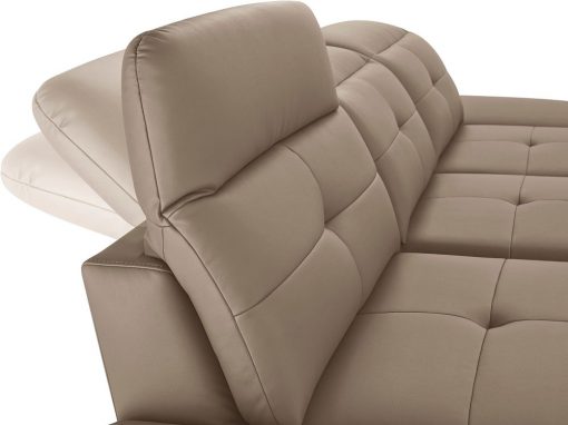 Reposacabezas reclinables del sofá chaise longue moderno de piel auténtica. Modelo New York