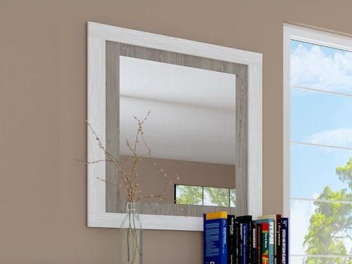 Espejo con marco bicolor 75 x 90 cm - Catania. Gris claro con gris