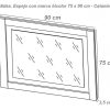 Размеры настенного зеркала с двухцветной рамой 75 x 90 см - Catania