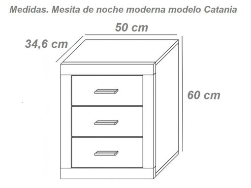 Размеры прикроватной тумбы модель Catania