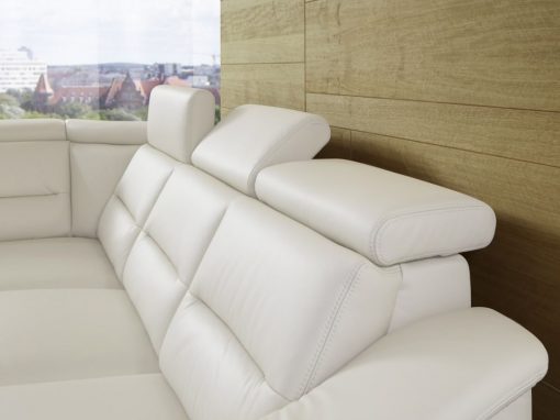 Reposacabezas reclinables del sofá rinconera en piel auténtica modelo Linz