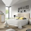 Bedroom set: tall chest of drawers, headboard, 2 bedside tables, full length mirror - Catania 02. “Oak” + white