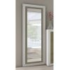 Espejo grande vertical con marco bicolor 180 x 60 cm - Catania. Gris claro con gris