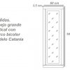 Medidas. Espejo grande vertical con marco bicolor, 180 cm, modelo Catania