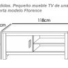 Medidas. Pequeño mueble TV de una puerta - Florence