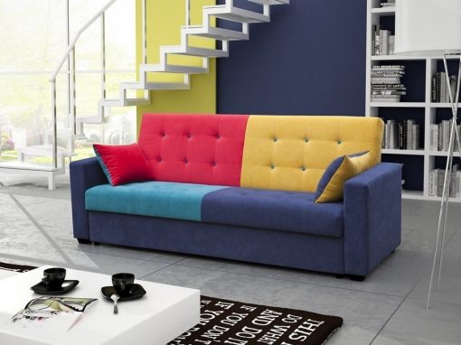 Sofá cama tapizado en tela de 4 colores - Art