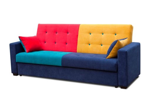 Sofá cama tapizado en tela de cuatro colores - Art