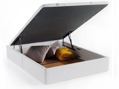 Двуспальная кровать с глубоким отделением для хранения - Geneva. Белый цвет