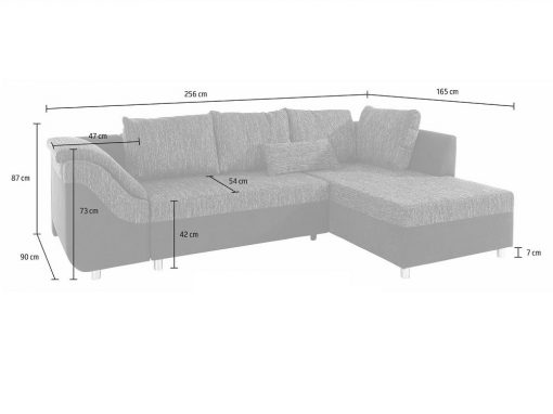 Medidas del sofá rinconera modelo Toulouse