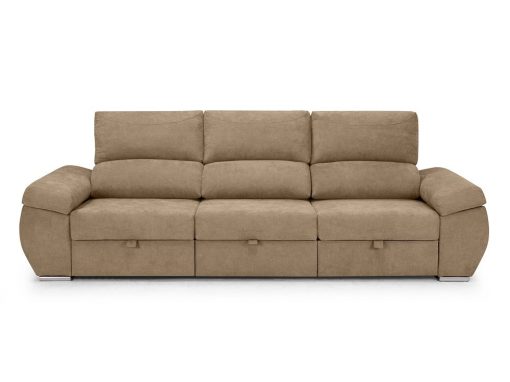 Sofá grande con asientos extraíbles, sin chaise longue - Cartagena. Color beige