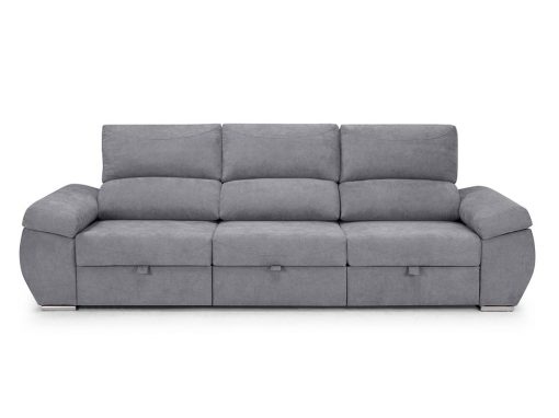 Sofá grande con asientos extraíbles, sin chaise longue - Cartagena. Color gris claro