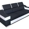 Трёхместный диван с регулируемыми подголовниками и широкими подлокотниками - Grenoble. Чёрно-белый