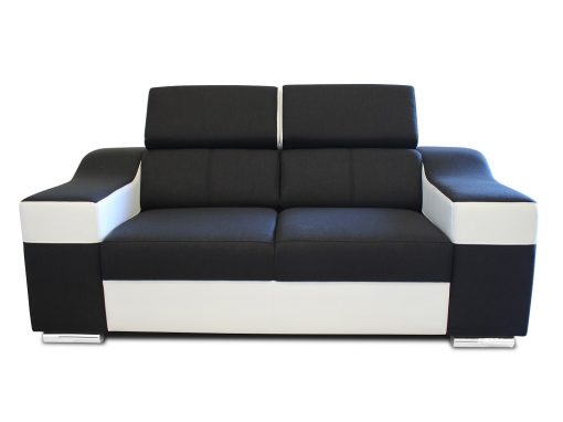 Вид спереди чёрно-белого двухместного дивана Grenoble
