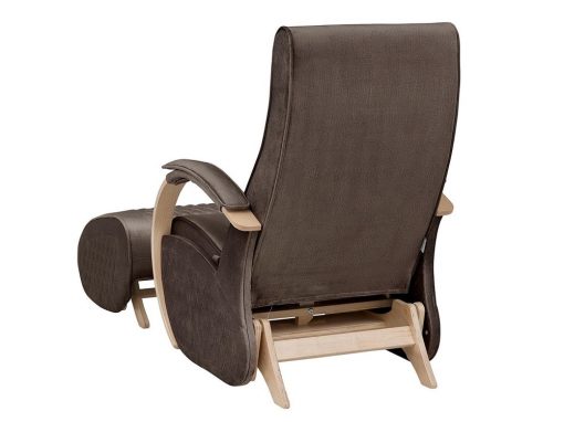Вид сзади. Кресло-качалка глайдер с фиксированной базой и пуфом - Dubai