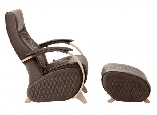 Вид сбоку. Кресло-качалка глайдер с фиксированной базой и пуфом - Dubai