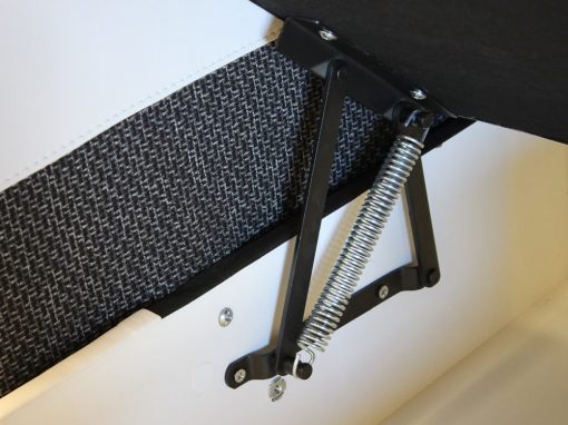 Mecanismo de apertura fácil de arcón. Sofá chaise longue cama modelo Albi Plus