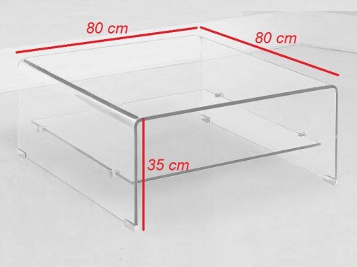 Medidas de la mesa de centro cuadrada de cristal - Onil