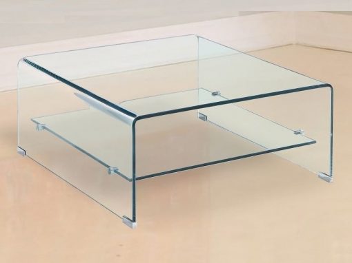 Mesa de centro de cristal, cuadrada, 80 x 80 cm - Onil