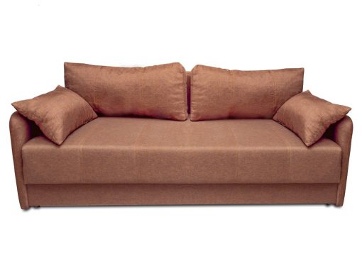 Sofá cama 3 plazas con brazos estrechos - Bruges. Tela marrón