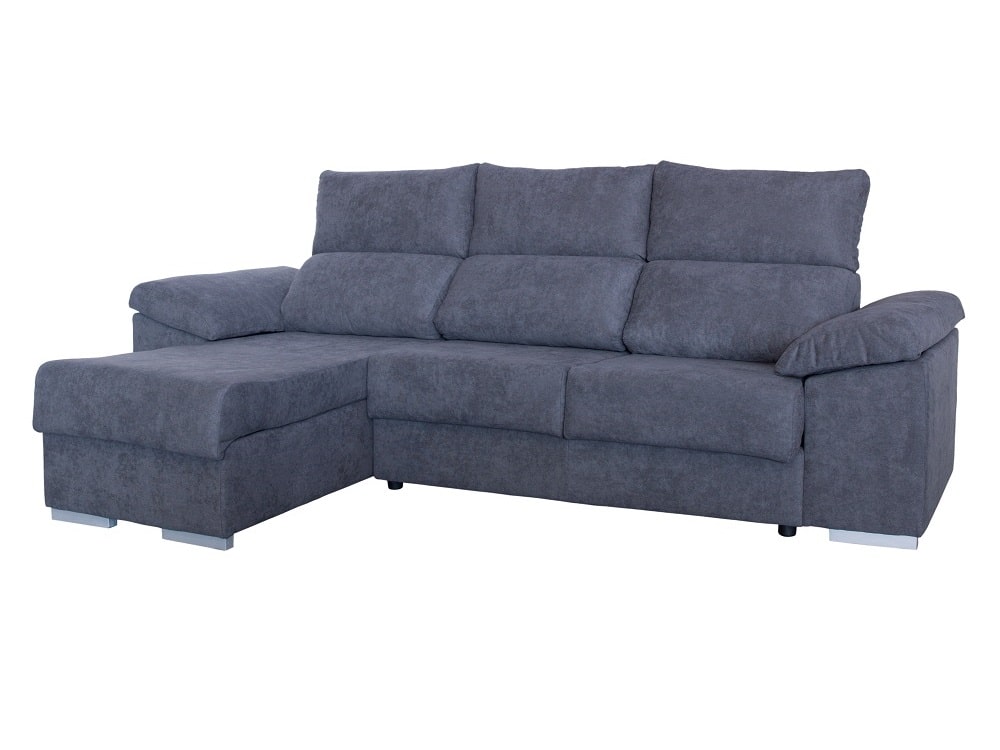 Chaise Longue Sofa Bed With Sliding Seats, Reclining Backrest, Storage –  Estepona - Don Baraton: tienda de sofás, muebles y colchones