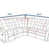 Dimensions. Recliner corner sofa  – Malaga