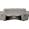 Extended footrests. Recliner corner sofa upholstered in fabric – Malaga. Beige