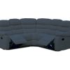 Extended footrests. Recliner corner sofa upholstered in fabric – Malaga. Grey