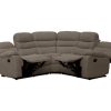 Extended footrests. Recliner corner sofa upholstered in fabric – Malaga. Brown