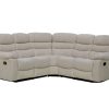 Recliner corner sofa upholstered in fabric – Malaga. Beige