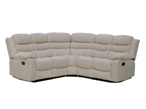 Угловой диван реклайнер, обитый тканью – Malaga. Бежевый